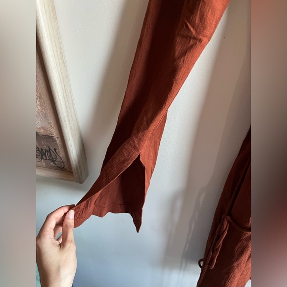 Free People Rich Brown Long Sleeve Wrap Dress - Picture 7 of 12